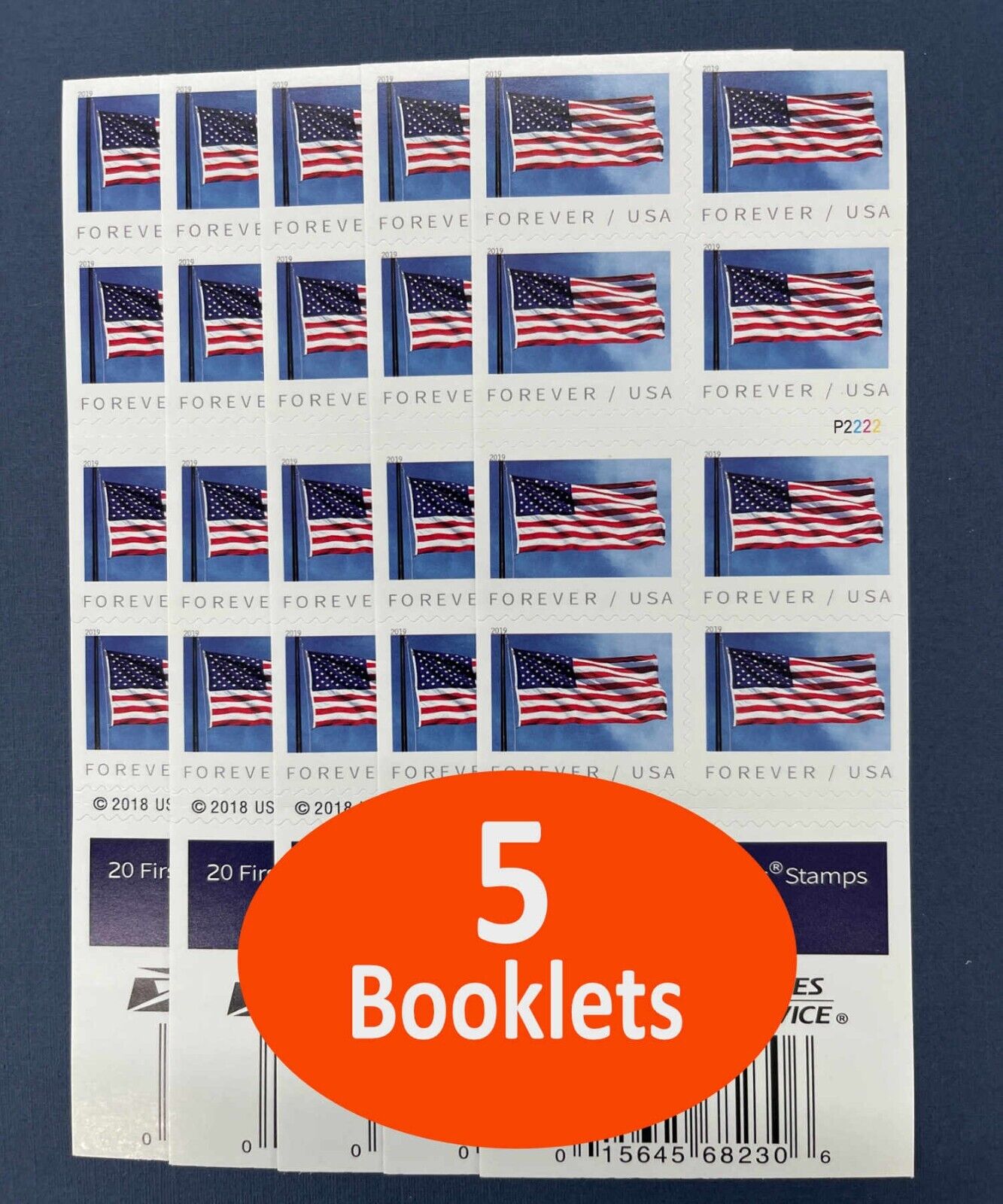 2019 Forever First Class Postage Stamps US Flag, Books of 20