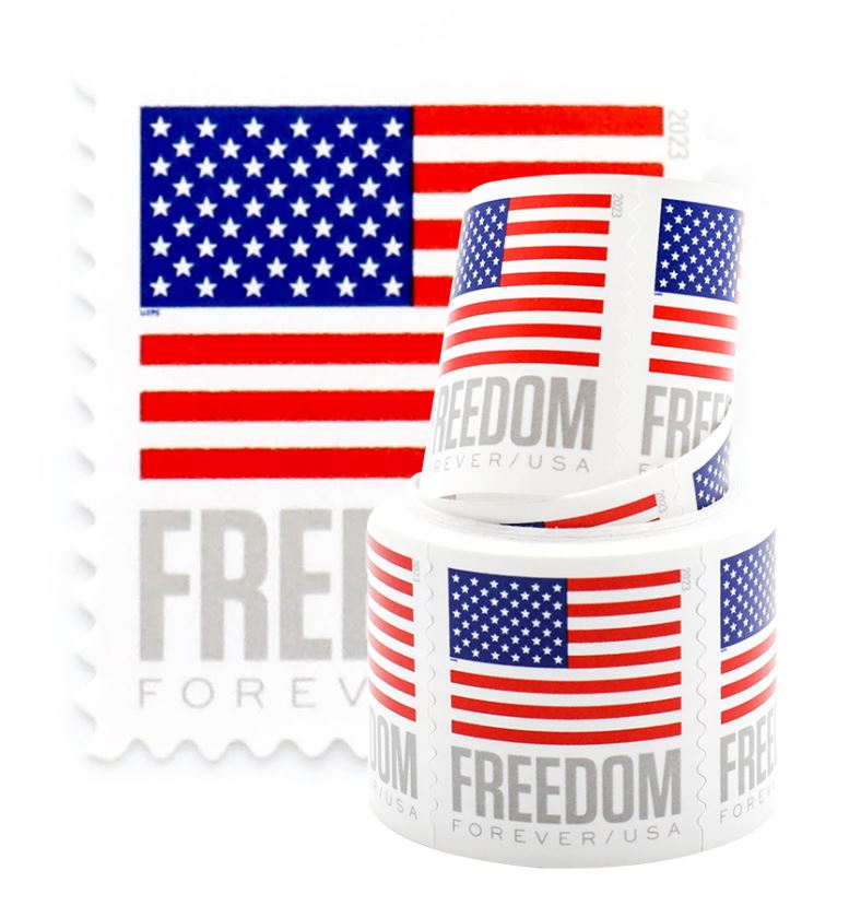 Lot of 10 Forever Stamp Rolls "Freedom" Forever First Class Postage Stamps~ Sealed Coil/Rolls Of 100 Stamps. 1,000 Total + Free Dispenser