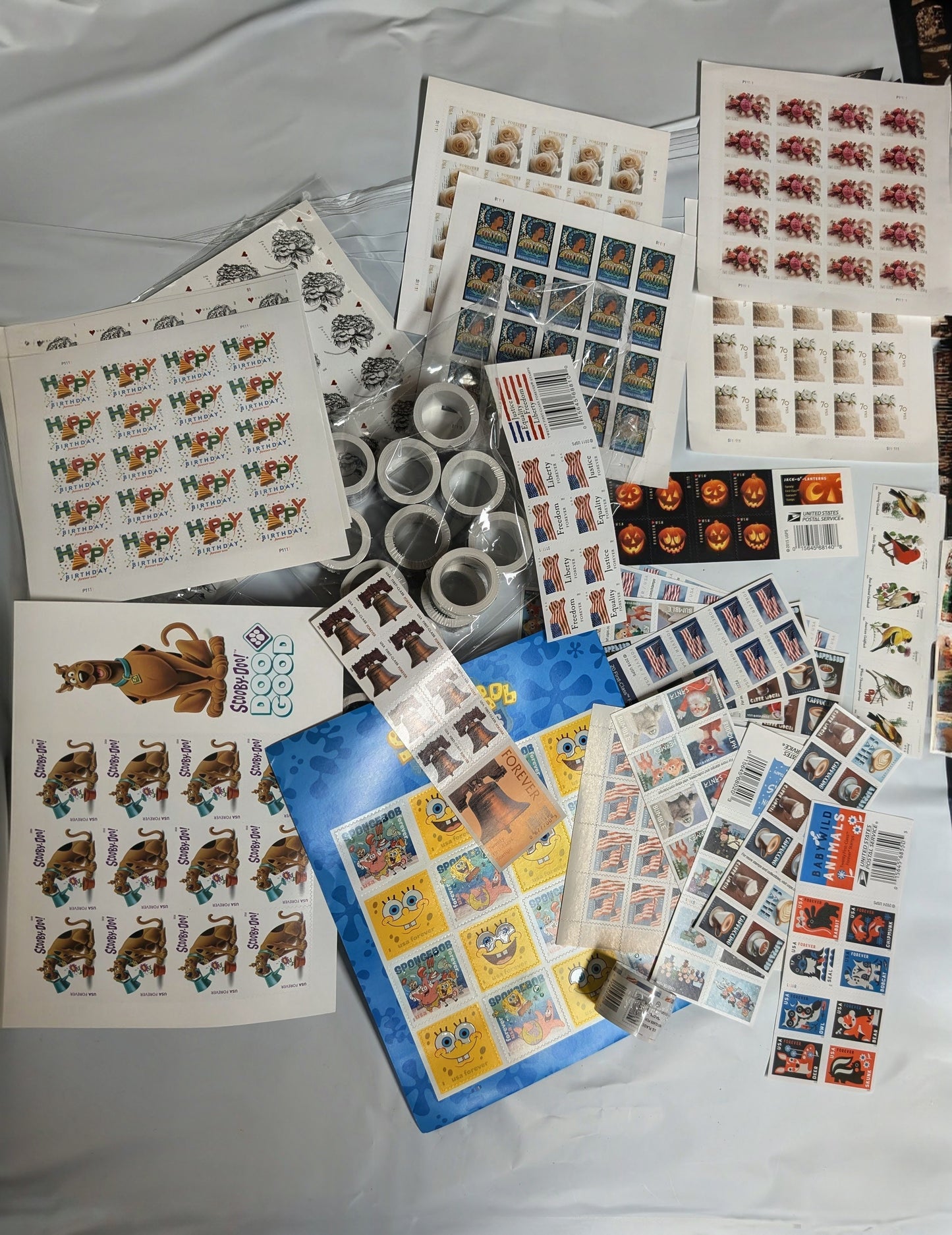 Mixed Lot of 1000 Forever Stamps (Sheets, Booklets, Coils Rolls) 1,000 Total
