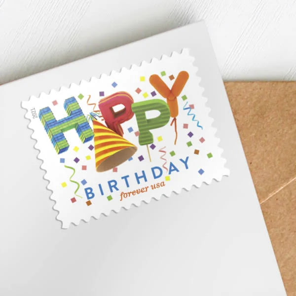 Happy Birthday Forever Stamps Sheets of 20 - Birthday invitations, thank you cards