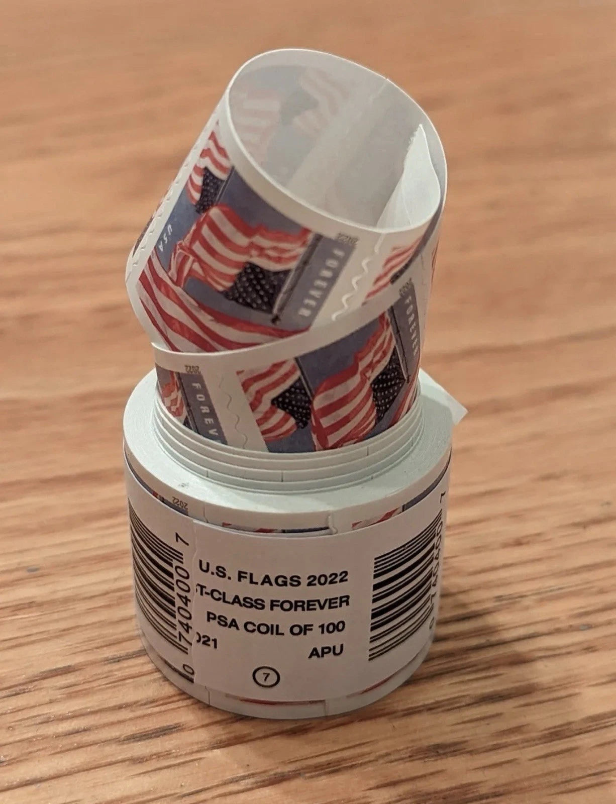 LOT of 1000 Rolls of Forever Stamps (three-flag design) closeout pricing [100,000 stamps]