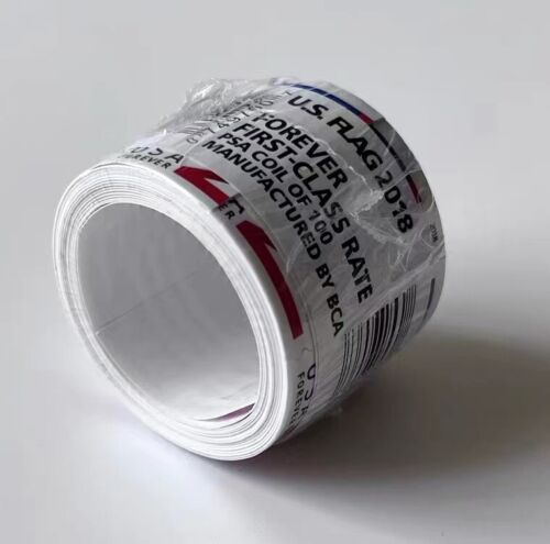 100 Forever Stamps U.S. Flags - Coil of 100 (1 Roll)